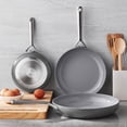 3-Piece Modern Ceramic Fry Pan Set, Assorted Colors