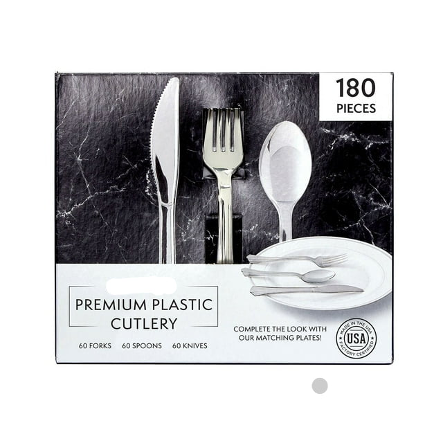 Member's Mark Premium Silver-Look Cutlery Combo, 180 ct.