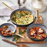 3-Piece Modern Ceramic Fry Pan Set, Assorted Colors