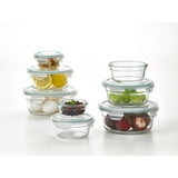 16-Piece Round Shape Glass Food Storage Set by Glasslock