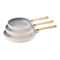 3-Piece Modern Ceramic Fry Pan Set, Assorted Colors