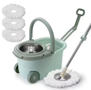 Heavy Duty Spin Mop & Bucket Set, 360° Rotating Floor Cleaner with 3 Mop Heads, Adjustable Handle, Hot Sale