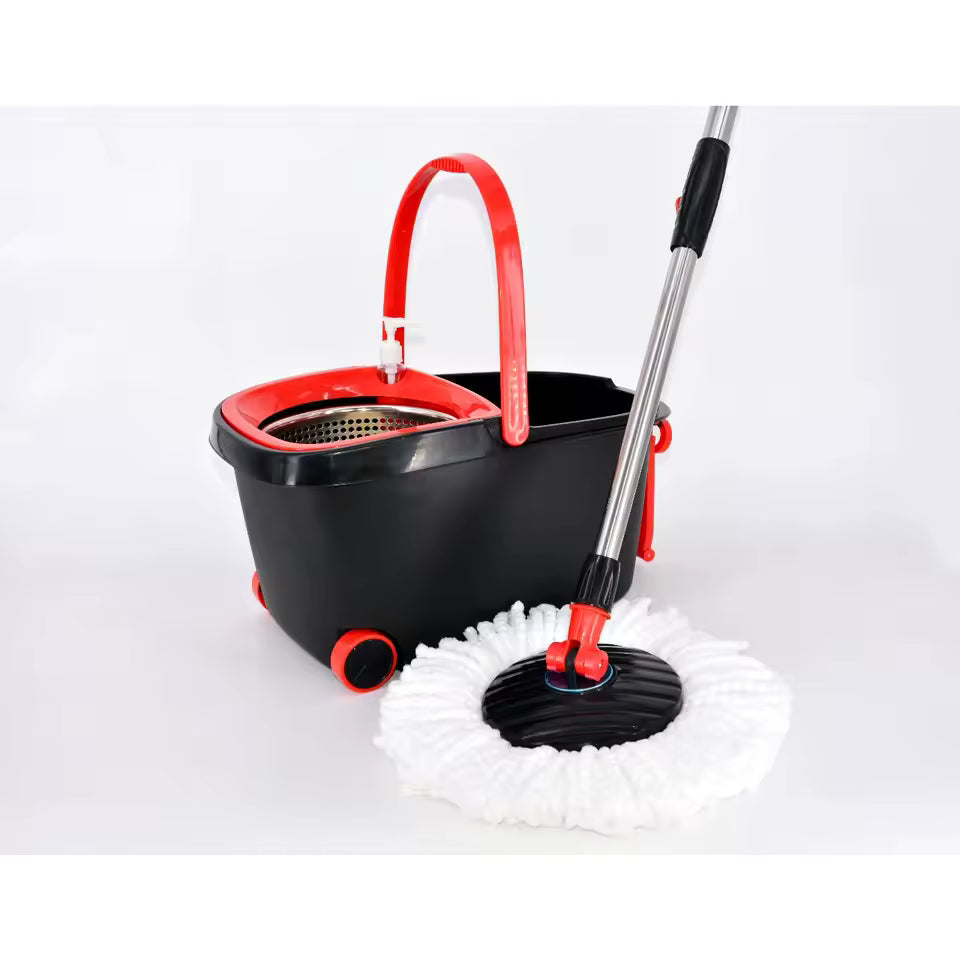 Heavy Duty Spin Mop & Bucket Set, 360° Rotating Floor Cleaner with 3 Mop Heads, Adjustable Handle, Hot Sale