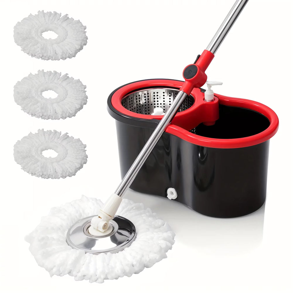 Heavy Duty Spin Mop & Bucket Set, 360° Rotating Floor Cleaner with 3 Mop Heads, Adjustable Handle, Hot Sale