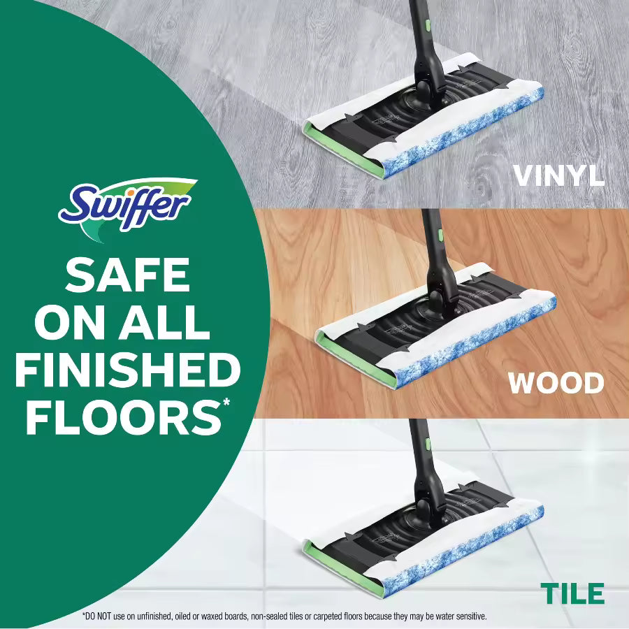 Swiffer Sweep and Mop Deluxe, 2-in-1 Floor Mopping and Sweeping Kit, 1 Device, 5 Sweep Refills, 6 Mop Refills