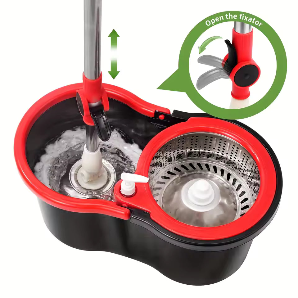 Heavy Duty Spin Mop & Bucket Set, 360° Rotating Floor Cleaner with 3 Mop Heads, Adjustable Handle, Hot Sale