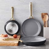 3-Piece Modern Ceramic Fry Pan Set, Assorted Colors