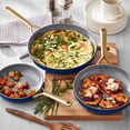 3-Piece Modern Ceramic Fry Pan Set, Assorted Colors